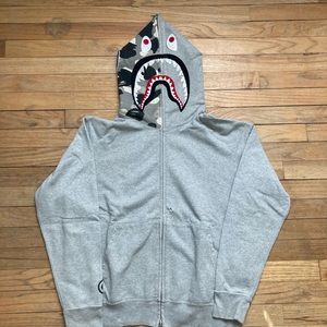 Bape snow camo full zip shark size medium